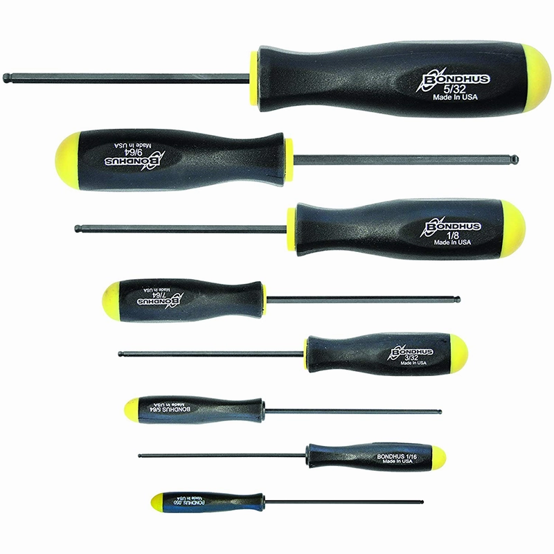Bondhus 10632 Ball End SAE Screwdrivers Set, 8 Pc.