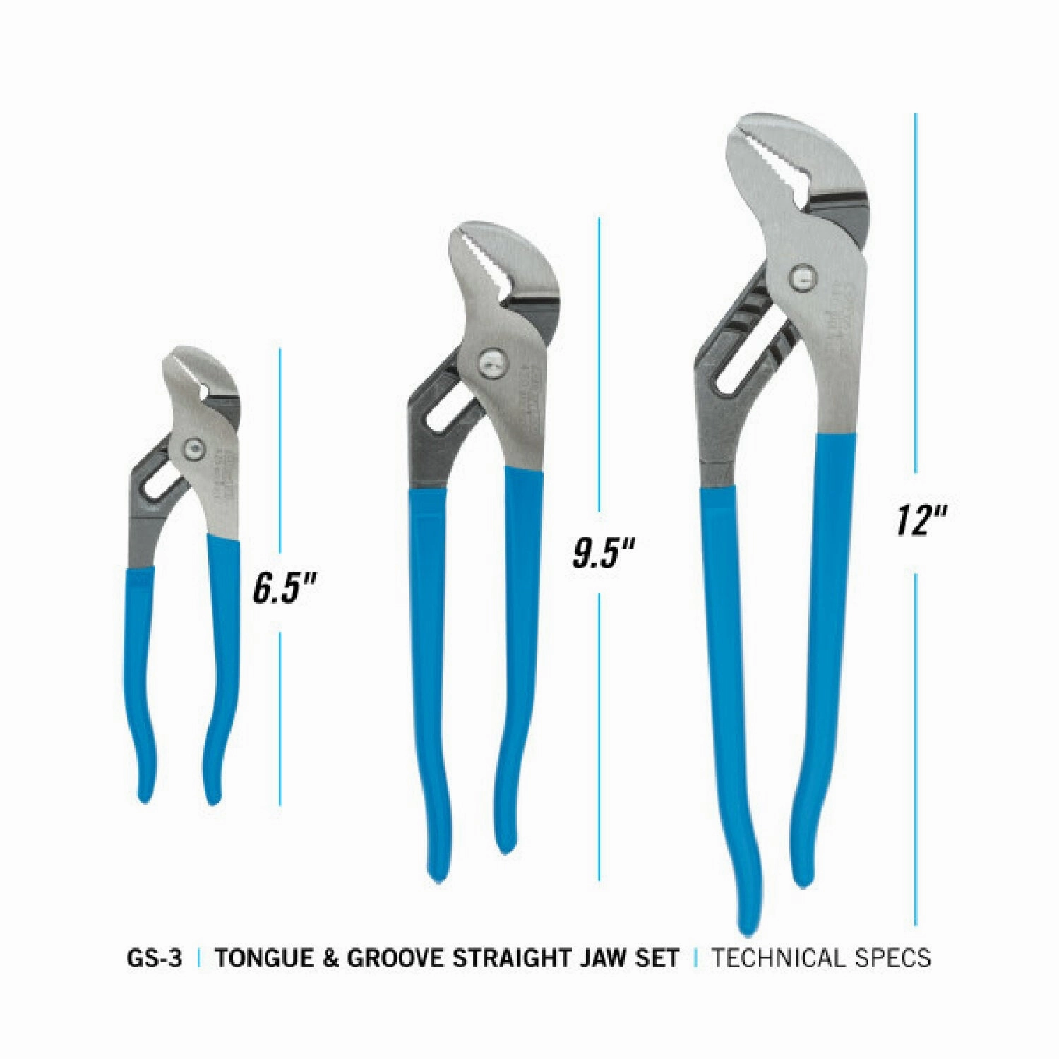 Channellock GSS-3 3PC Tongue & Groove Pliers Set