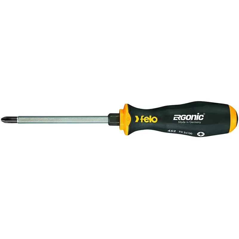 Felo 0715764533 Ergonic PH2 x 4 in. Screwdriver with Hammer Cap
