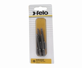 Felo 0715753035 PH 1 x 2" Phillips Industrial Bits, 5 Pack