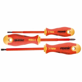 Felo 0715753175 Ergonic Insulated Slotted and Phillips Screwdrivers Set, 3 Piece