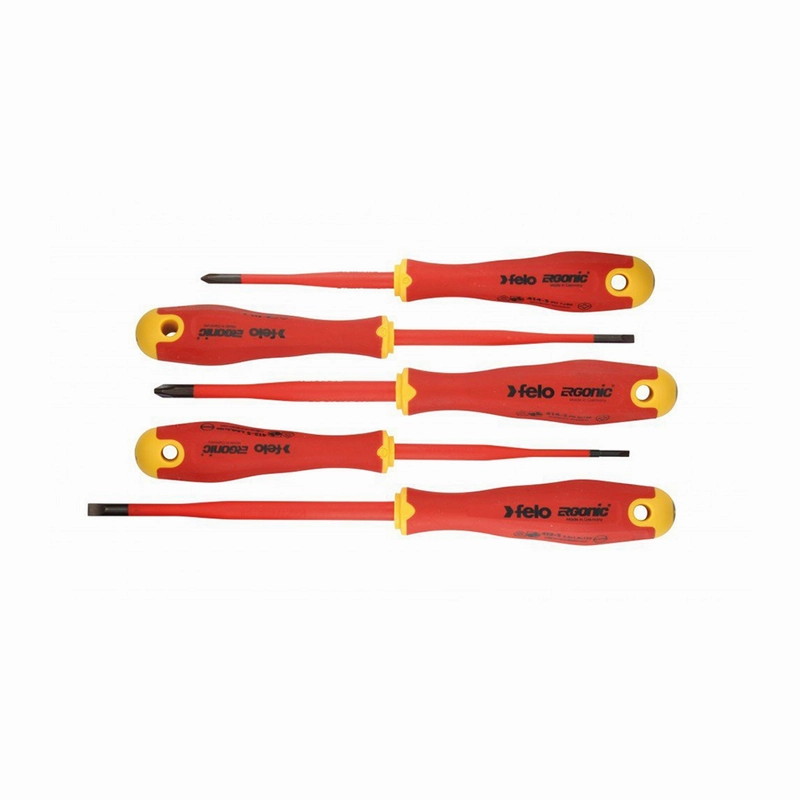 Felo 0715762743 E-Slim Insulated Slotted & Phillips Screwdriver Set
