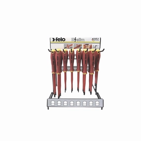 Felo 0715762749 E-Slim Insulated Kombi Display Screwdriver Set includes Slotted