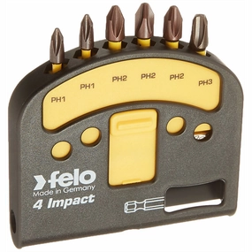 Felo 0715763059 Phillips Impact Bit Set includes Bitholder, 7 Piece