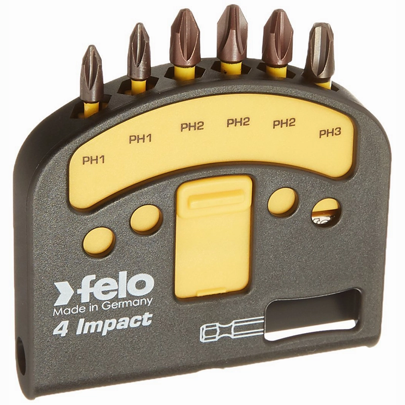Felo 0715763059 Phillips Impact Bit Set includes Bitholder, 7 Piece