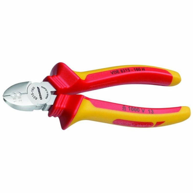 Gedore 1742582 VDE Electricians' side cutter with VDE insulating sleeves 160 mm