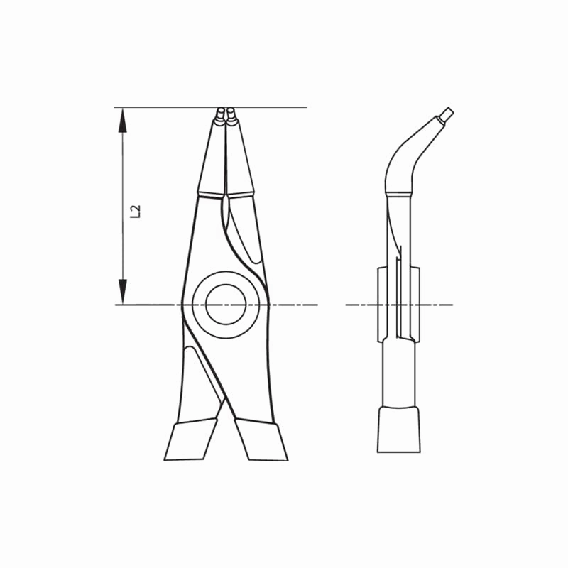 Gedore 2014998 Circlip Pliers For Internal Retaining Rings, Angled 45 Degrees
