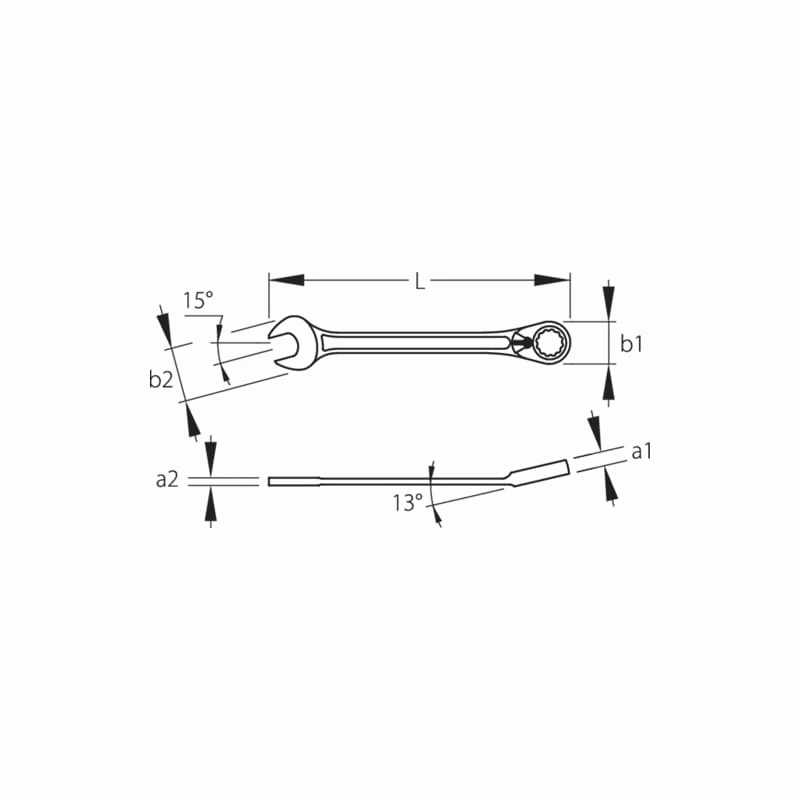 Gedore 2297418 Combination Ratchet Spanner Set, Reversible 12 pcs 8-19 mm