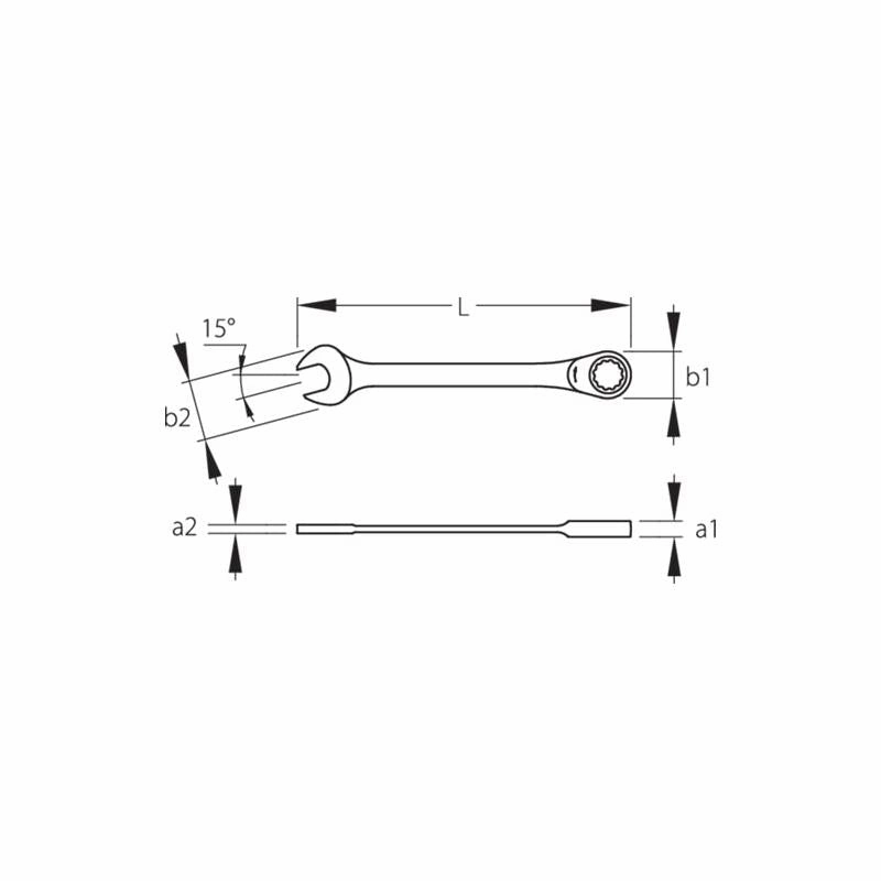 Gedore 2297442 Combination Ratchet Spanner Set 12 pcs 8-19 mm