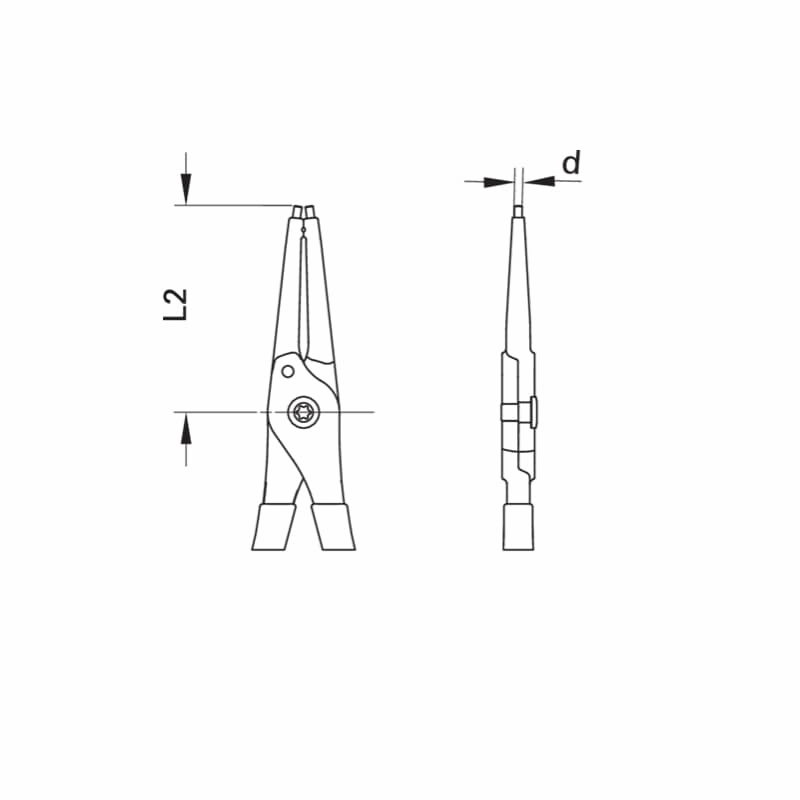 Gedore 2930773 Circlip Pliers For Internal Retaining Rings, Straight, 19-60 mm