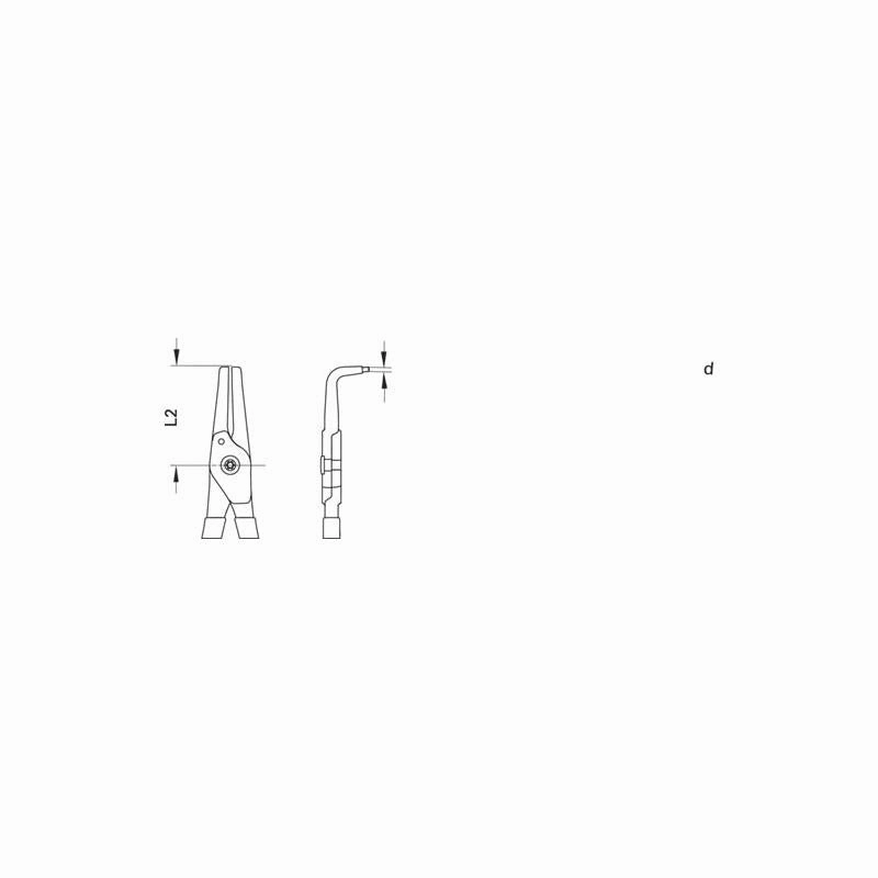 Gedore 2930854 Circlip pliers for internal retaining rings, angled, 40-100 mm