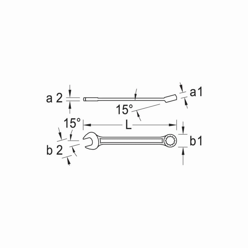 Gedore 6100540 Combination Spanner, Extra Long 12 mm