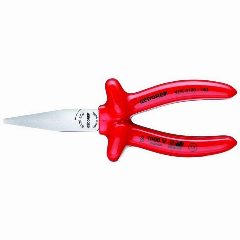 Gedore 6715330 VDE Flat nose pliers with VDE dipped insulation