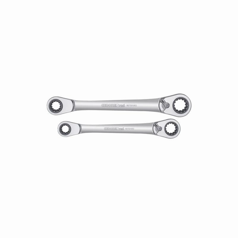 Gedore R07501002 Dbl.ring ratchet span.Size Set 63 2 pcs