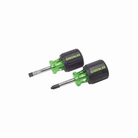 Greenlee 0153-04C Stubby Screwdriver Set - 2 pieces - 1.5 in