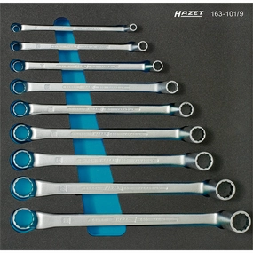 Hazet 163-101/9 Double Box-End Wrench Set, 12-Point Profile, 9 Pieces