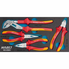 Hazet 163-226/4 Pliers Set with Protective Insulation, 4 Pieces
