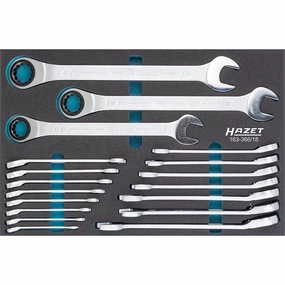 Hazet 163-366/18 Ratcheting Combination Wrench Set, 18 Pieces