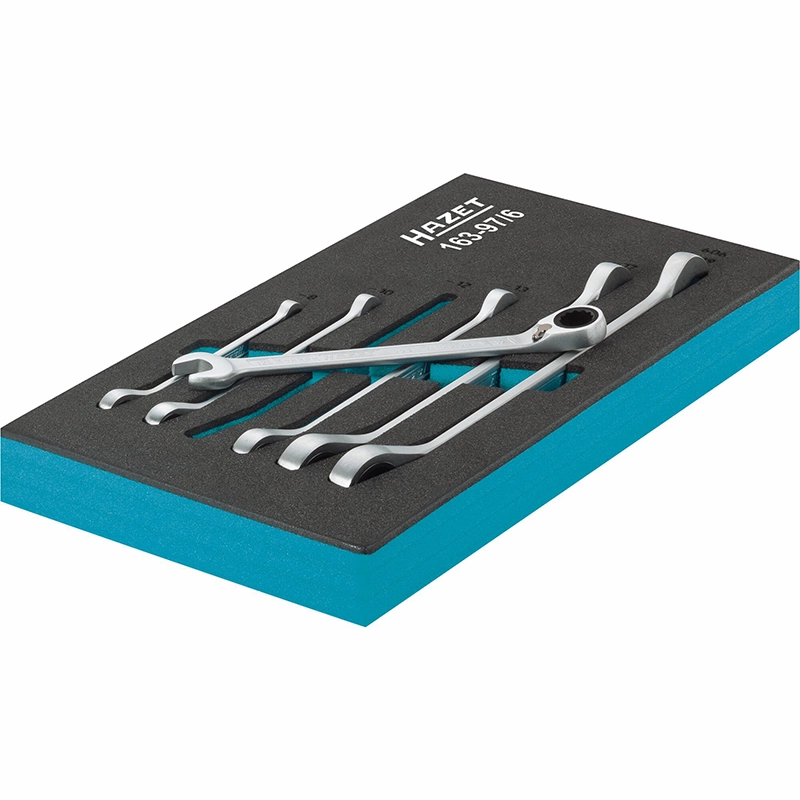 Hazet 163-97/6 Ratcheting Combination Wrench Set, 6 Pieces