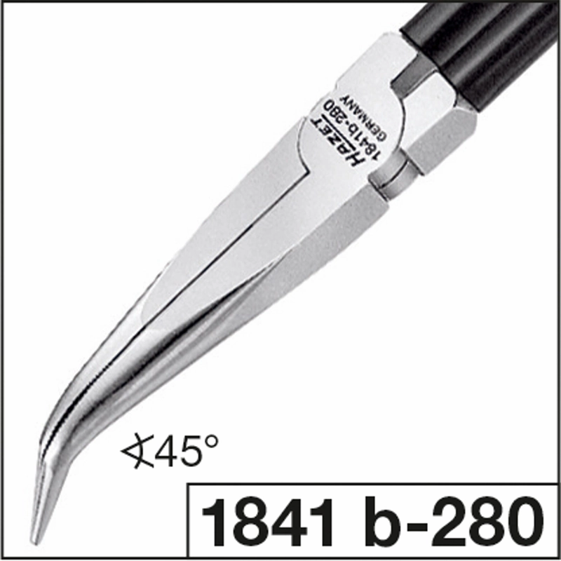 Hazet 1841B-280 Snipe Nose Pliers, Curved
