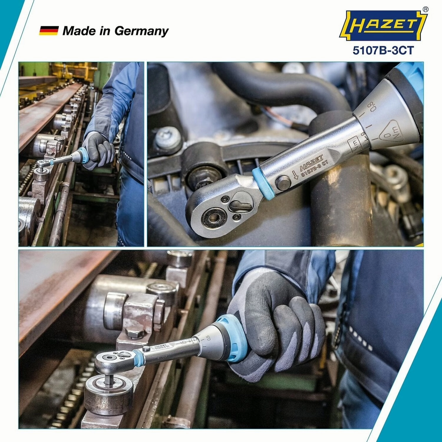 Hazet 5107B-3CT 1/4 inch (6.3 mm) hexagon  hollow Torque wrench with reversible ratchet for screwdriver bits  19 Nm  4%