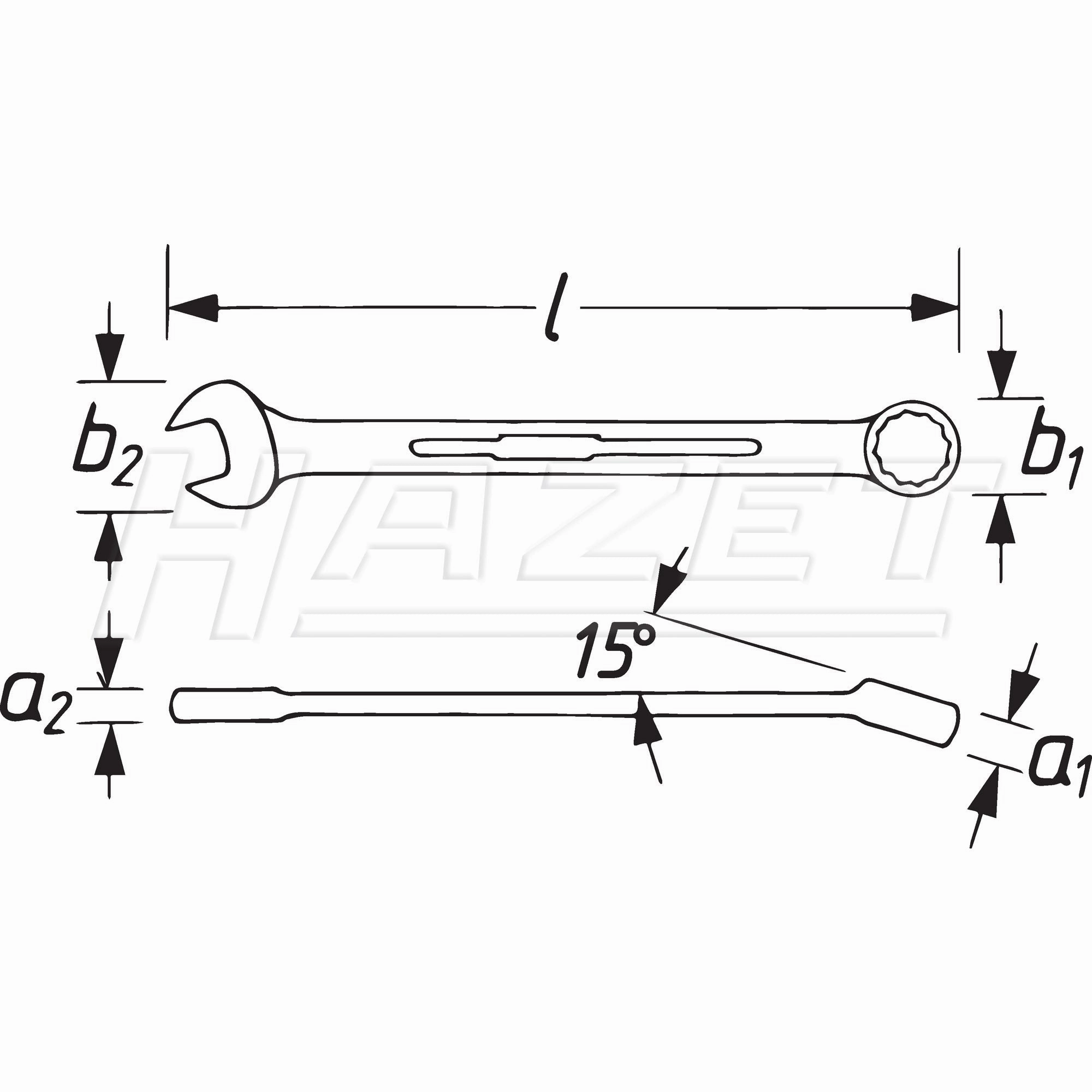 Hazet 600LG-15 Combination Wrench 15mm