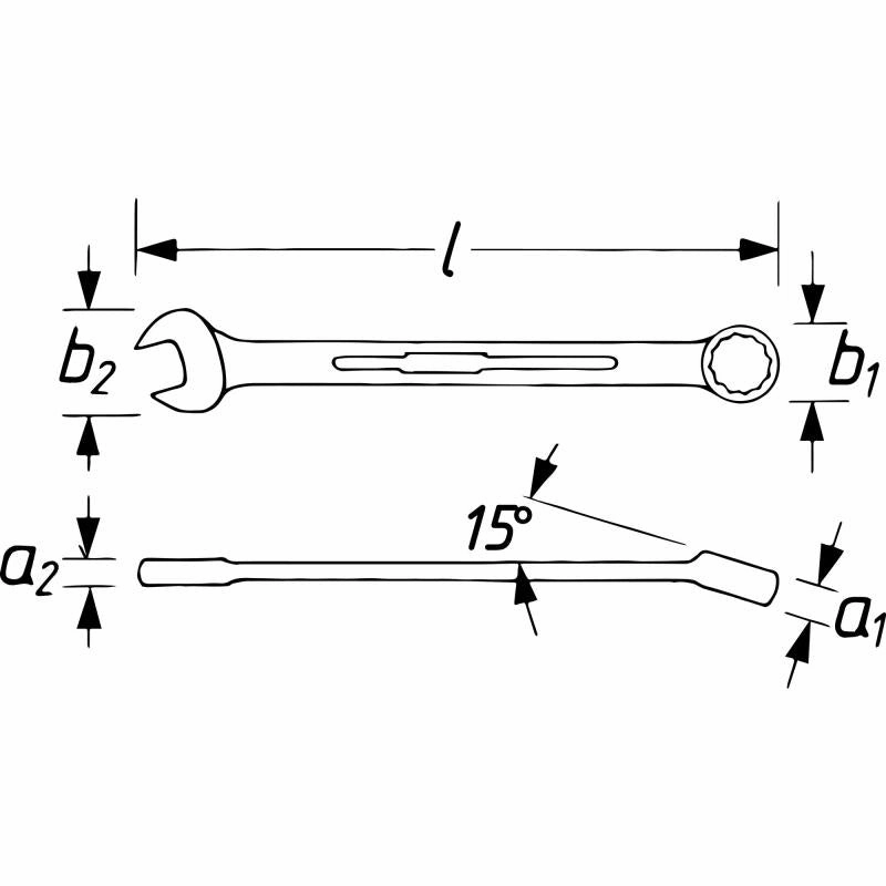Hazet 600LG-41 Combination Wrench, Extra Long, Slim Design, 41mm