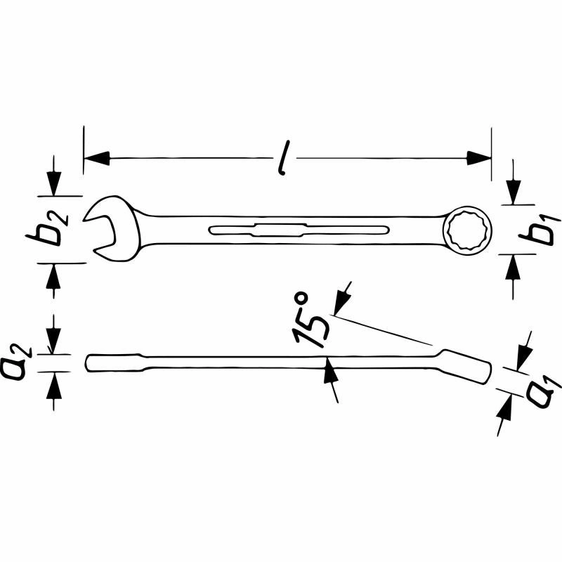 Hazet 600N-80 Combination Wrench, 12-Point, 80mm
