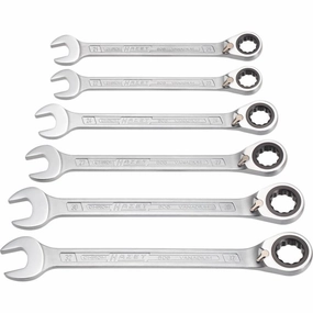 Hazet 606/6-1 Ratcheting Combination Wrench Set, 12-Point, 6 Pieces