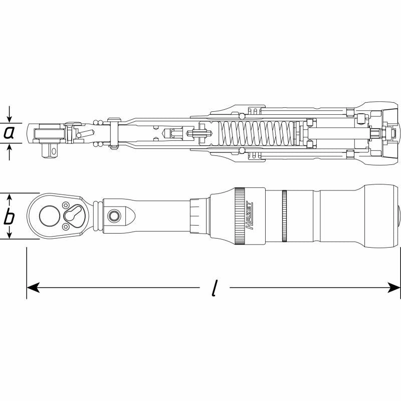 Hazet 6127-1CT Torque Wrench, US Standard, 40200 lbf.ft, 12.5mm (1/2") Square