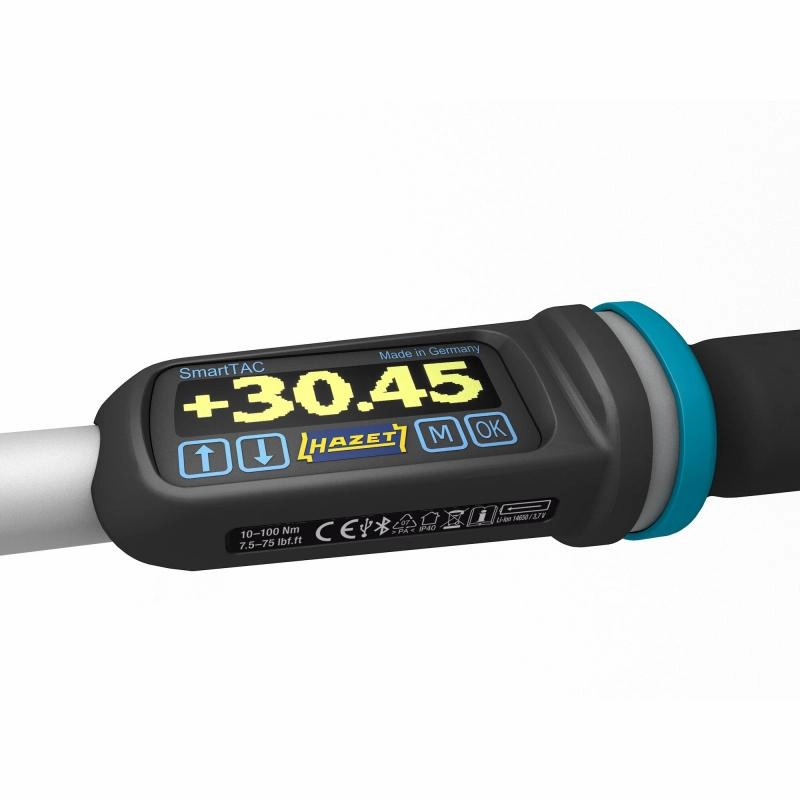 Hazet 7290-5STAC Electronic Torque Wrench with Built-In Angle Gauge, 5-60 Nm, 9x12mm Insert Square, 10mm (3/8") Square