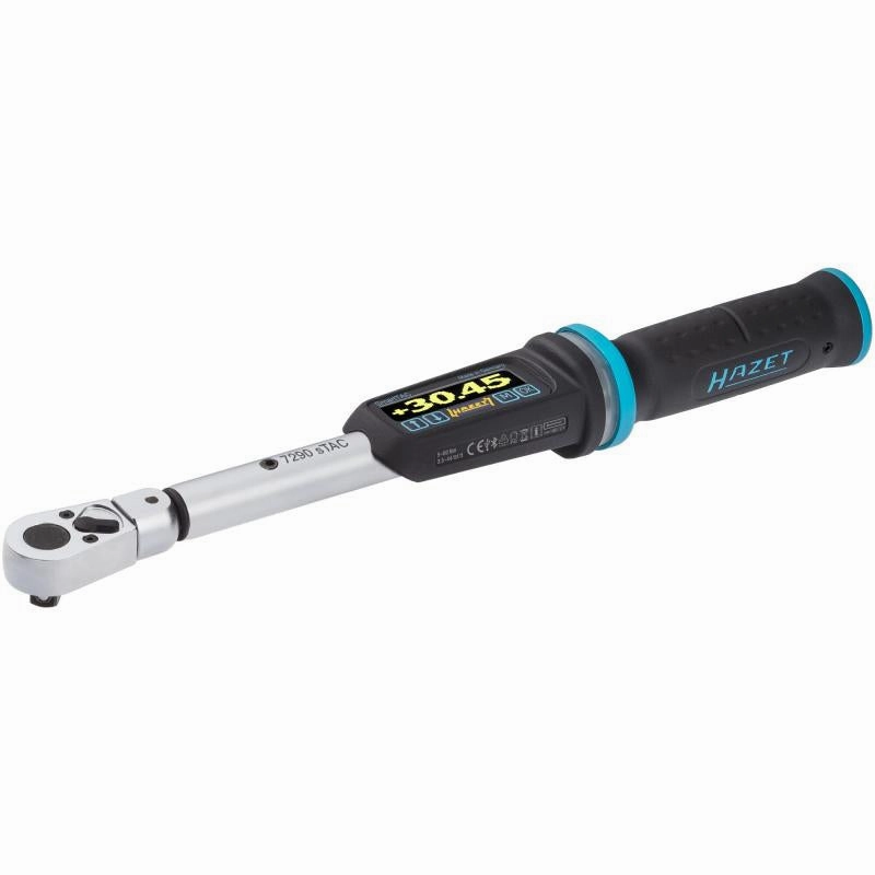 Hazet 7290-5STAC Electronic Torque Wrench with Built-In Angle Gauge, 5-60 Nm, 9x12mm Insert Square, 10mm (3/8") Square