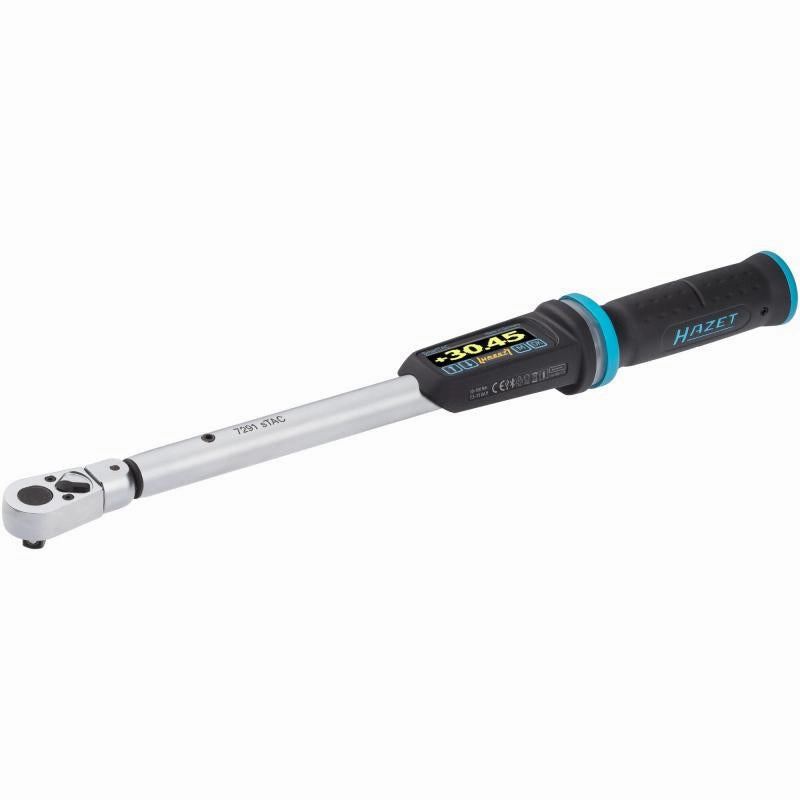 Hazet 7291-2STAC Electronic Torque Wrench with Built-In Angle Gauge, 10-100 Nm, 9x12mm Insert Square, 10mm (3/8") Square
