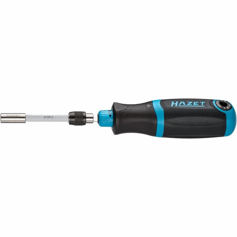 Hazet 810R-4 Ratcheting Bit Screwdriver, 1/4" Hex Drive, 250mm, 13 Pieces