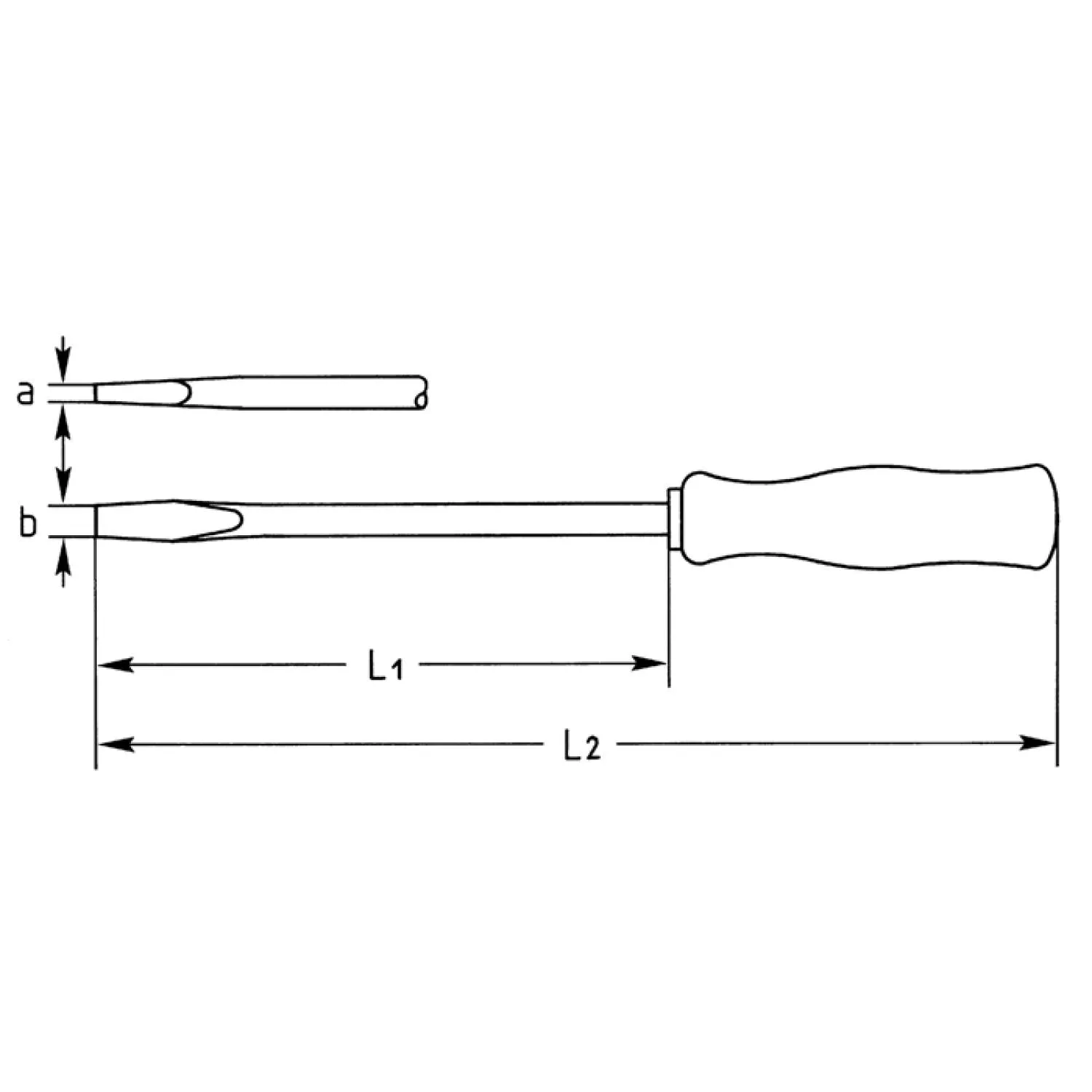 Heyco 01435017580 Slotted Screwdriver with Acetate Handle, 5.0 x 175mm