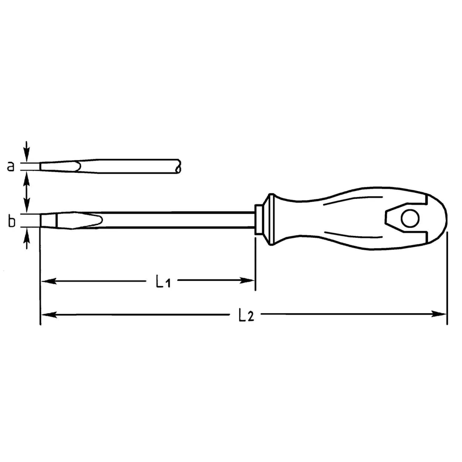 Heyco 04536007533 Insulated VDE Slotted Screwdriver with 2K Handle, 2.5 mm