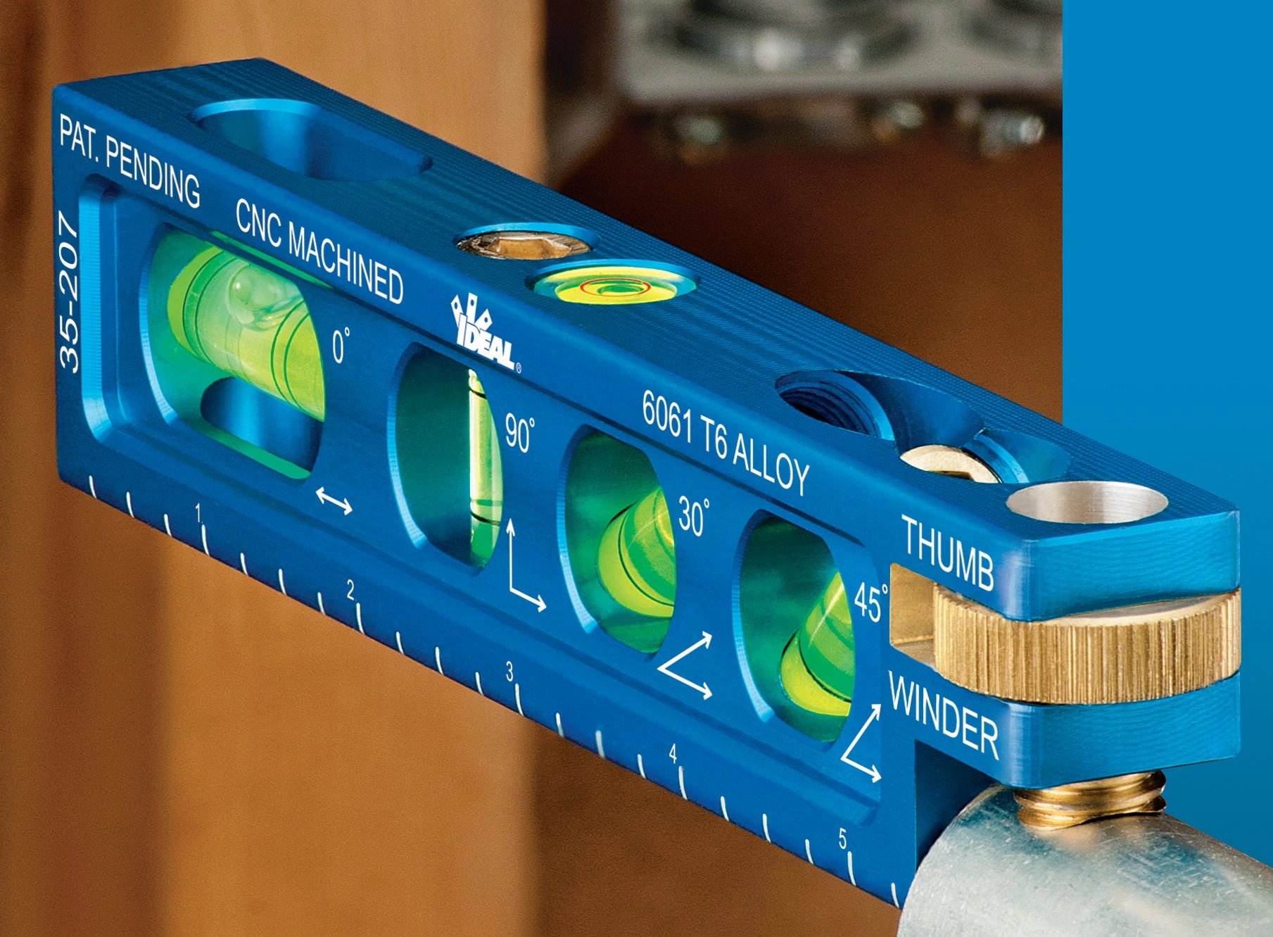 Ideal 35-207 6" Electrician Level With 4 Vials And Magnetic Jaw