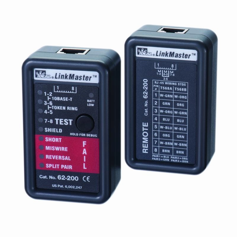 Ideal 62-200 LinkMaster RJ-45 CAT5e/6 Wiremapper