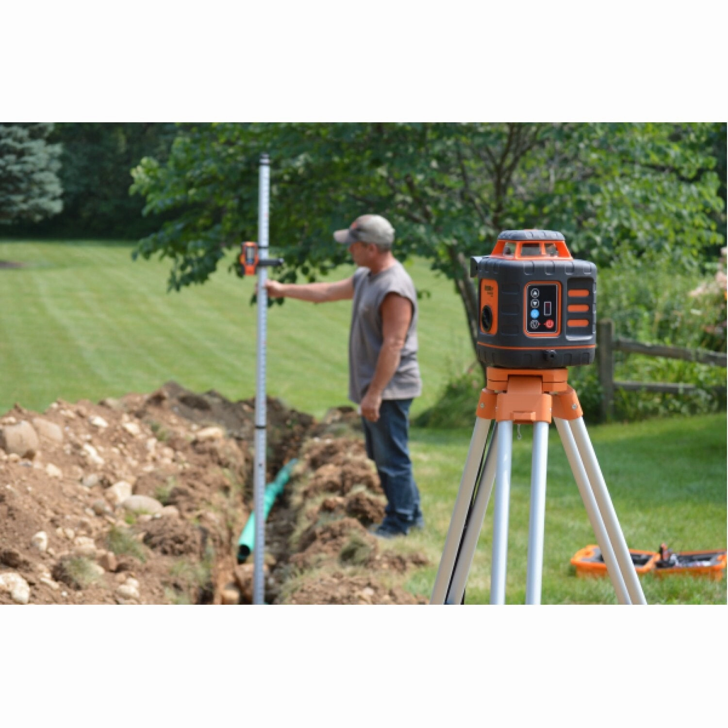 Johnson 40-6543 Self Leveling Rotary Laser Kit with GreenBrite Technology