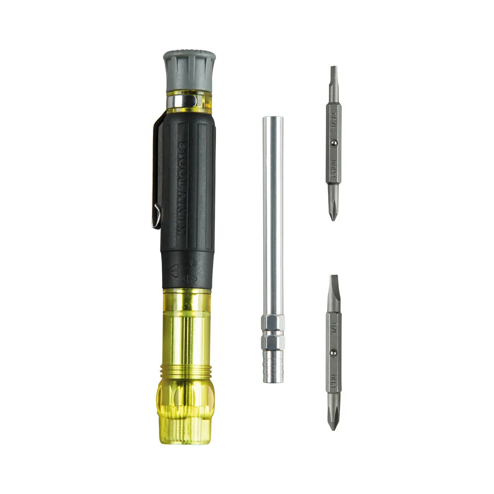Klein Tools 32614 Screwdriver, Precision Electronics 4-in-1 Pocket Screwdriver