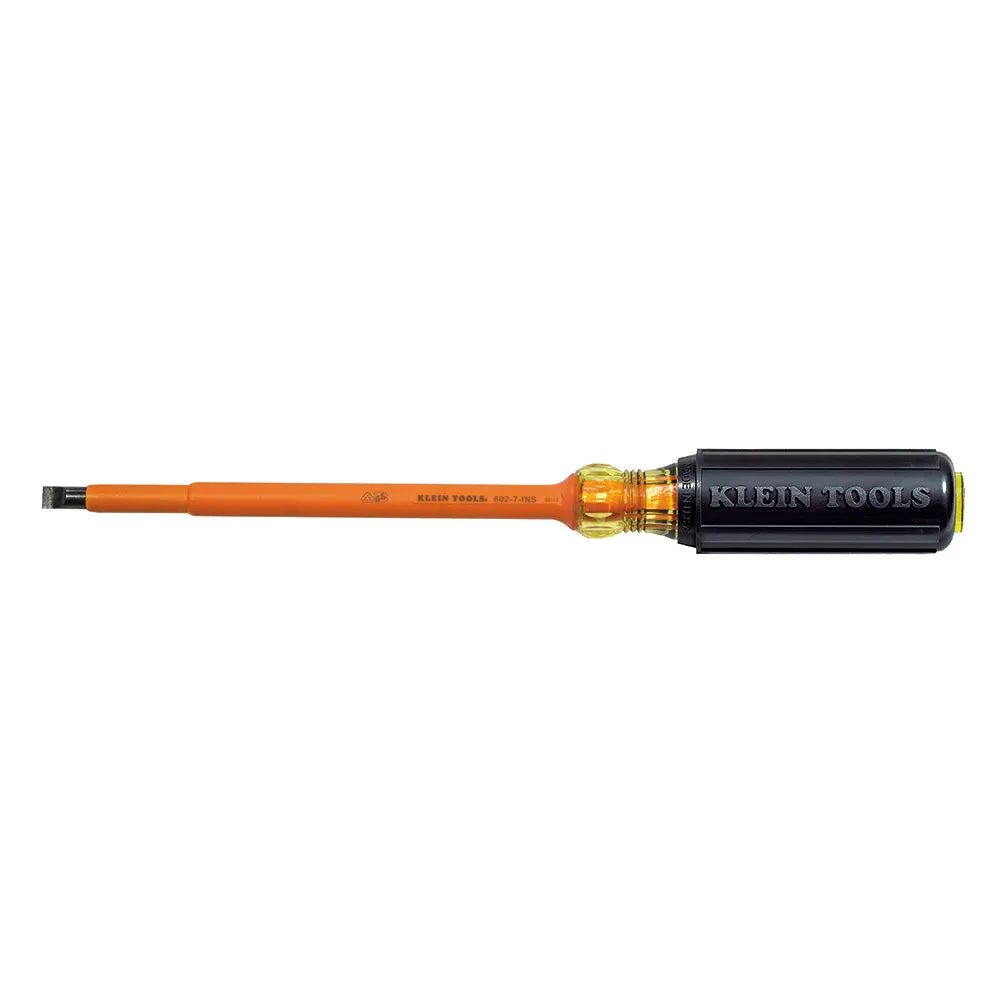 Klein Tools 602-7-INS Insulated Screwdriver, 5/16'' Cabinet, 7-Inch