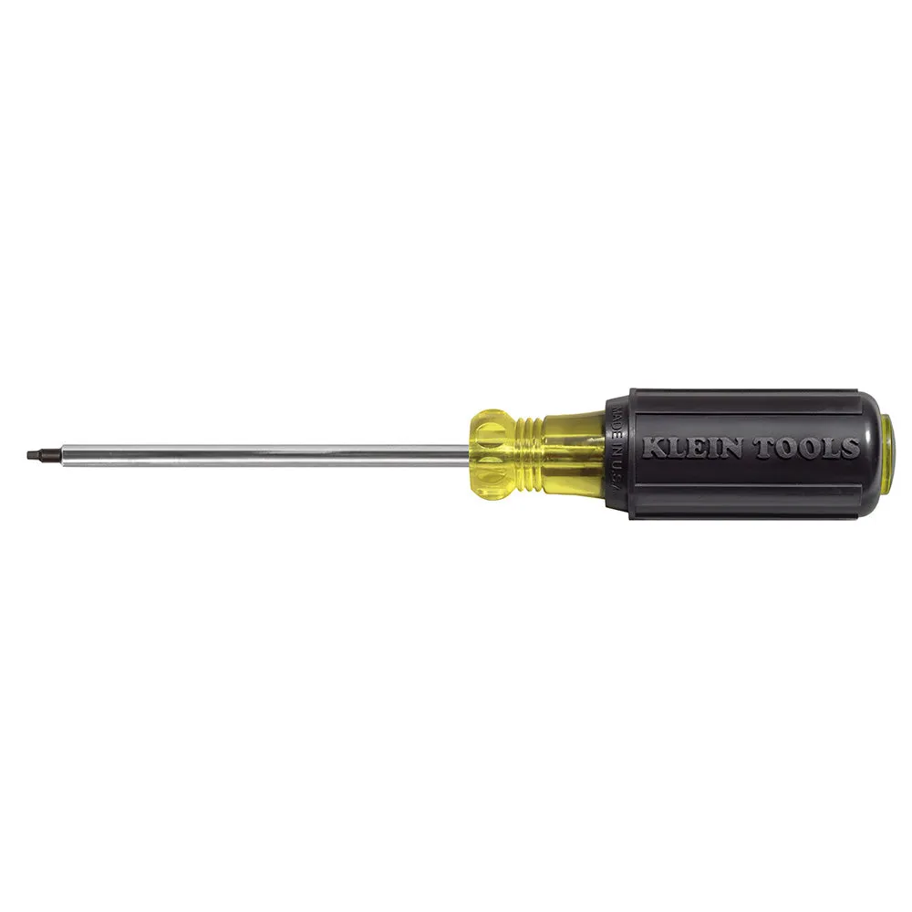 Klein Tools 662 #2 Square-Recess Tip Screwdriver with 4-Inch Round Shank and Cushion Grip Handle