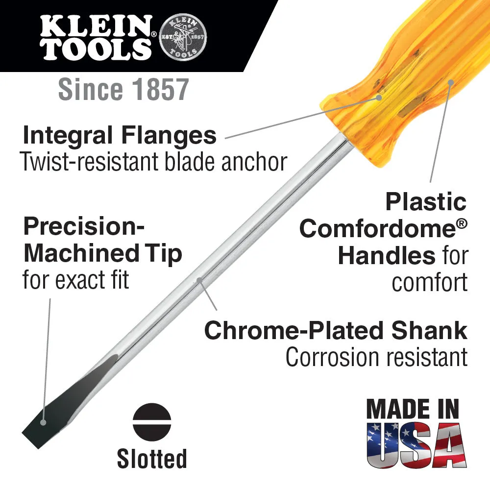 Klein Tools BD146 Keystone Tip Screwdriver, 1/4", 6" Shank