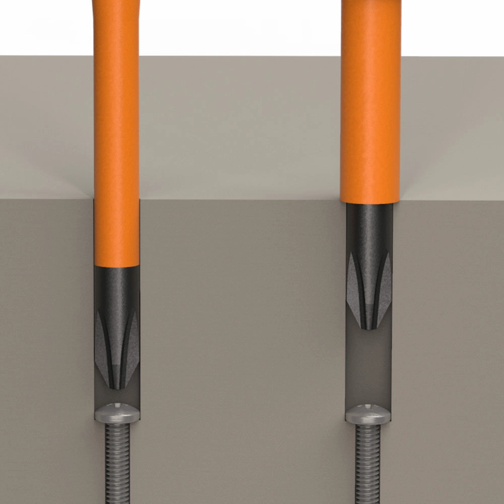 Klein Tools 32293 2-in-1 Insulated Flip-Blade Screwdriver, #2 Ph, 1/4-Inch Sl