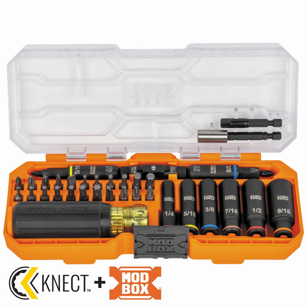 Klein Tools 32502HD KNECT Impact-Rated Screwdriver and Socket Set with Case, 41 Pc.