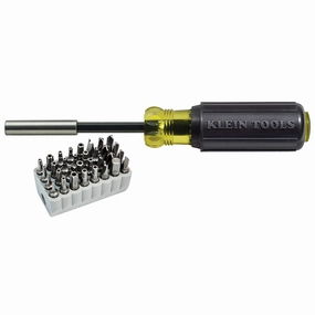 Klein Tools 32510 Multibit Screwdriver 32-in-1 Multi Tool, Sturdy Bit and Screw Holding Magnet, Tamperproof TORX, Hex and TORQ Set