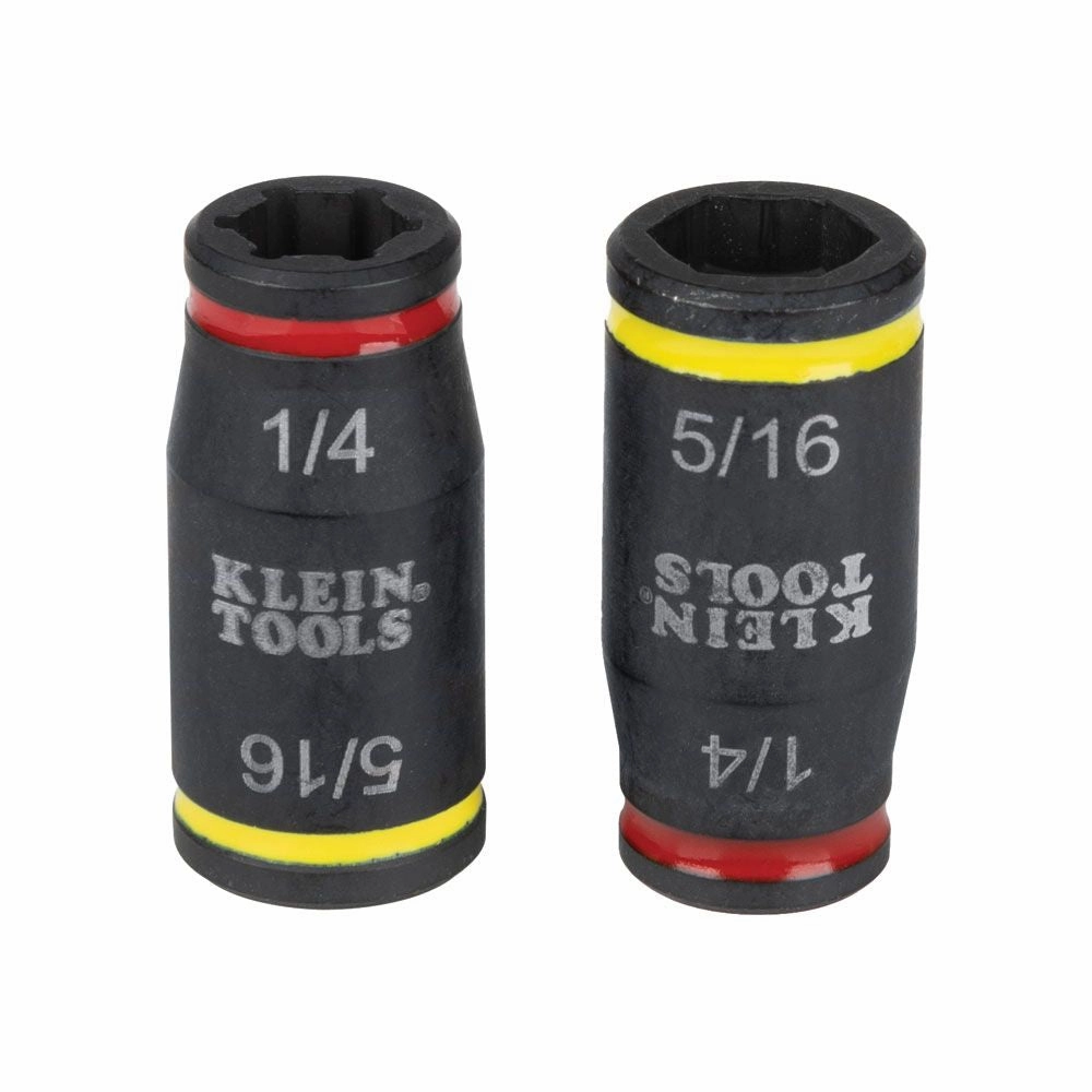 Klein Tools 32768 3-in-1 Impact Flip Socket Set, 1/4-Inch, 5/16-Inch, 2-Piece