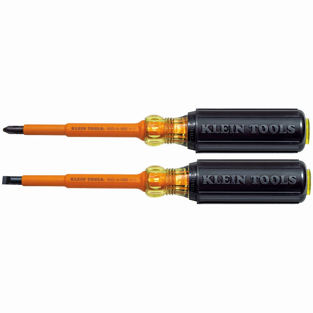 Klein Tools 33532-INS Insulated Screwdriver Set, Slotted and Phillips, 2-Piece