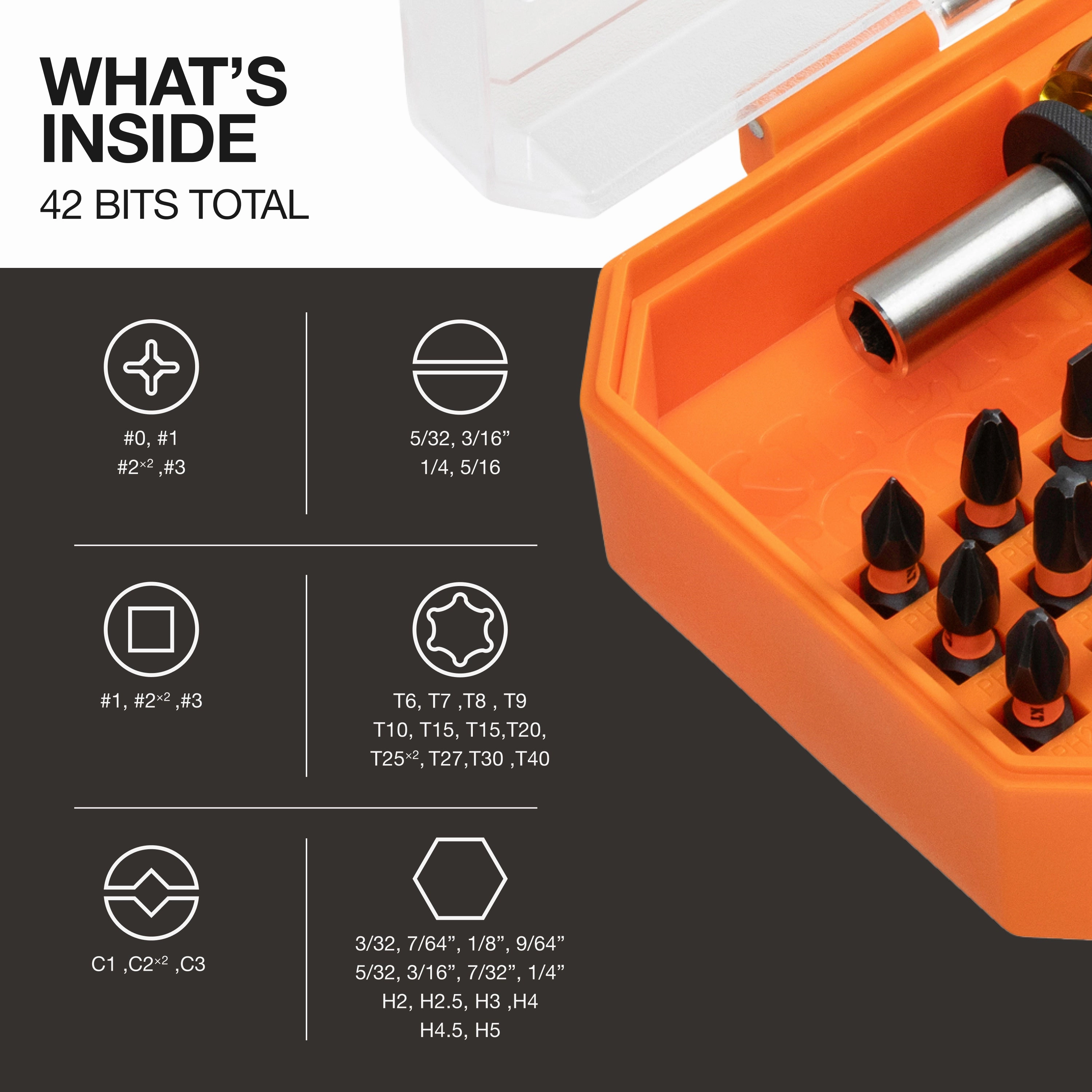 Klein Tools 33803 ProFlex Impact Screwdriver Bit Set, 44 Pc.