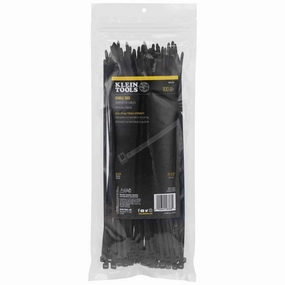 Klein Tools 450-210 Cable Ties, Zip Ties, 50-Pound Tensile Strength, 11.5-Inch, Black